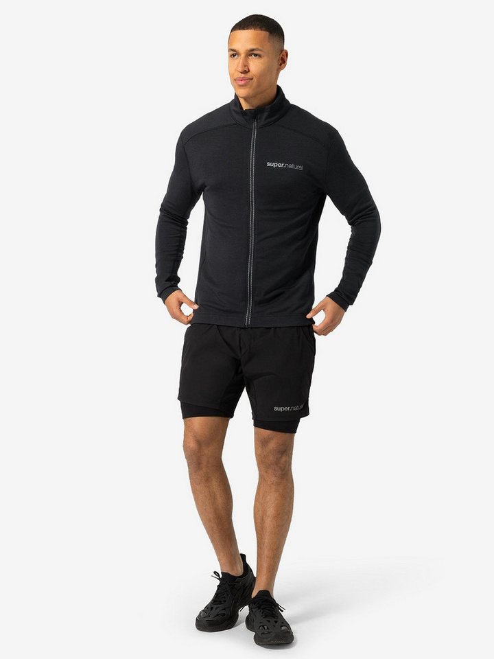 SUPER.NATURAL Outdoorjacke für Herren, Merino UNIVERSAL JACKET mit Reflektor Details, atmungsaktiv von SUPER.NATURAL