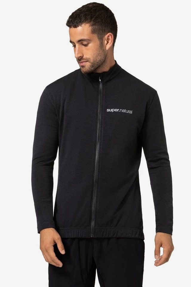 SUPER.NATURAL Radtrikot Merino Longsleeve M GRAVIER WARM LS funktioneller Merino-Materialmix von SUPER.NATURAL