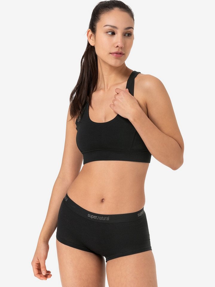 SUPER.NATURAL Sport-BH Damen, atmungsaktiv, Merino RUBBERRIBBRA casual, Tanktop von SUPER.NATURAL