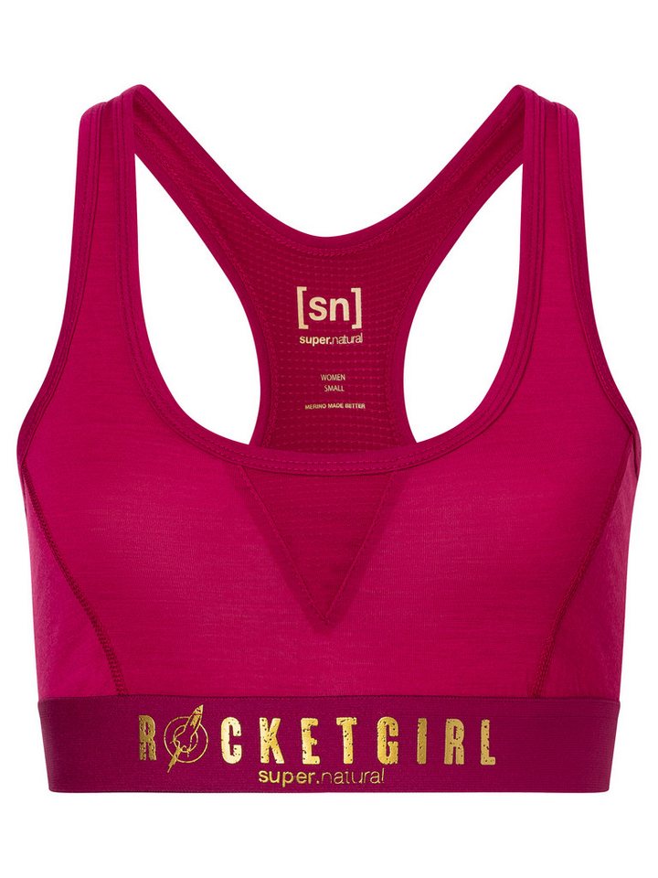 SUPER.NATURAL Sport-BH Merino Sport-BH W ROCKET175 BRA funktioneller Merino-Materialmix von SUPER.NATURAL