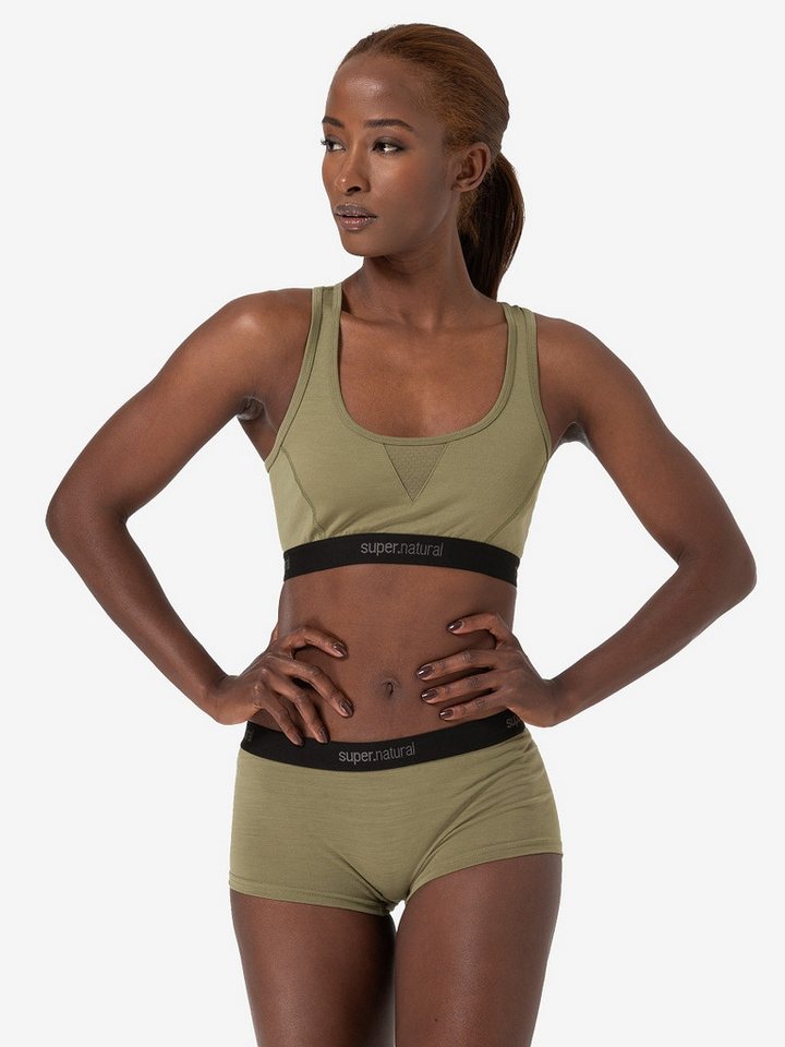 SUPER.NATURAL Sport-BH Merino Sport-BH W TUNDRA220 SEMPLICE BRA funktioneller Merino-Materialmix von SUPER.NATURAL