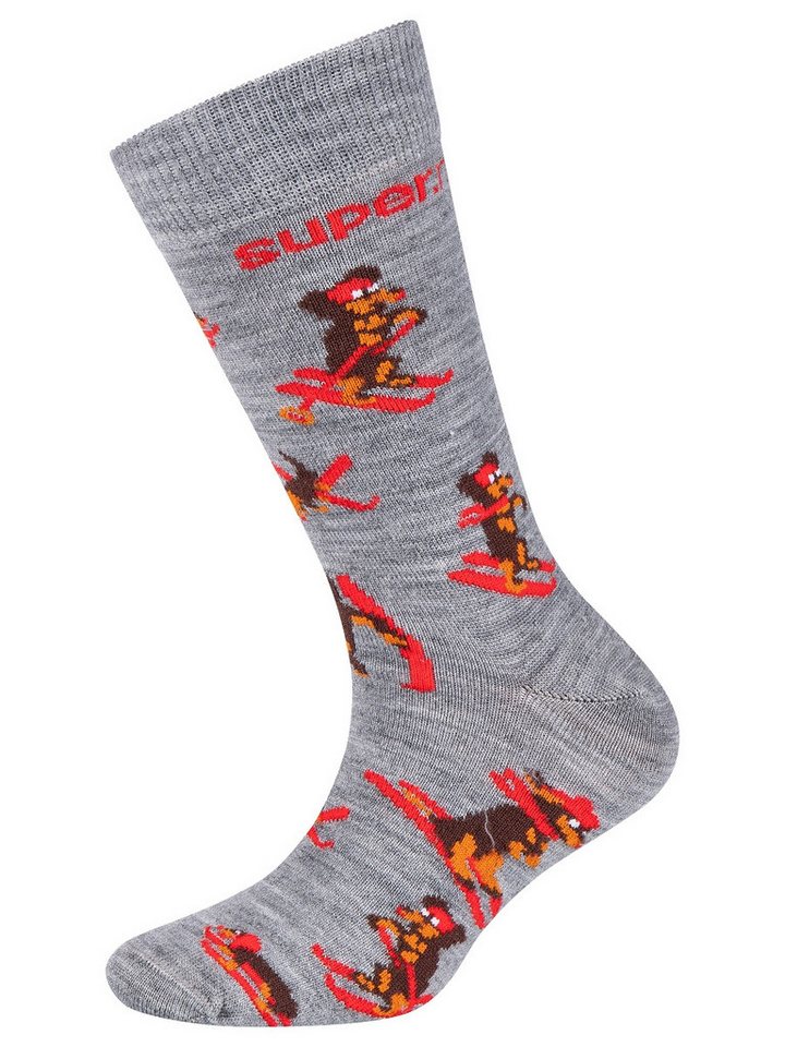SUPER.NATURAL Sportsocken weich aus Merino DACHSHUND SOCKS 2-PACK mit Dackel-Motiv von SUPER.NATURAL