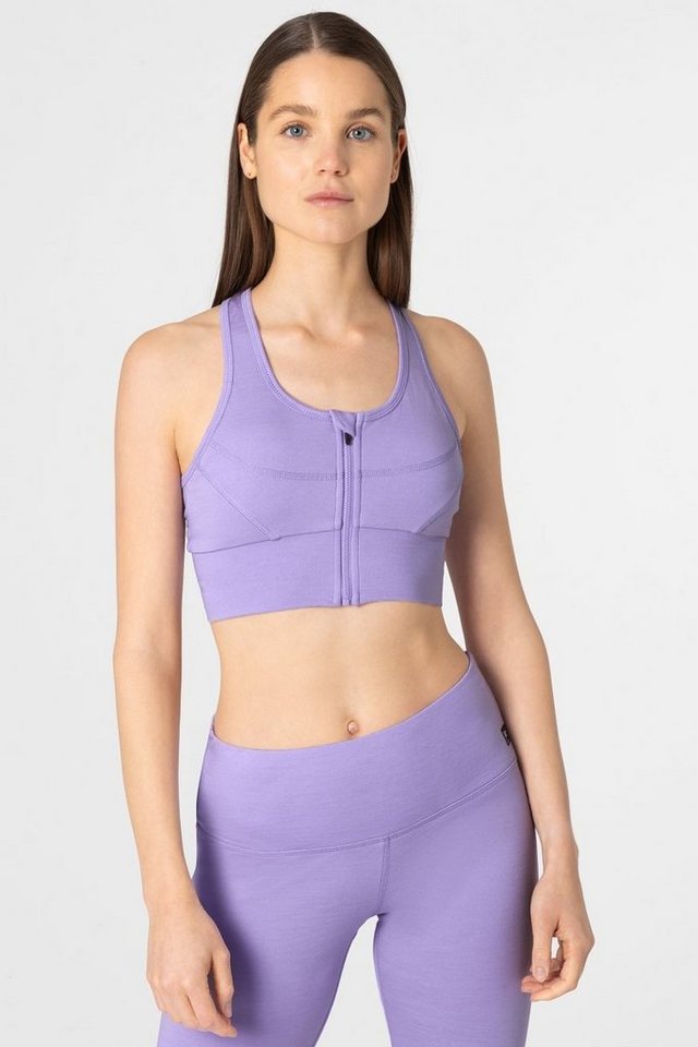 SUPER.NATURAL Sporttop Merino Sport-Top W MOTION ZIP TOP funktioneller Merino-Materialmix von SUPER.NATURAL