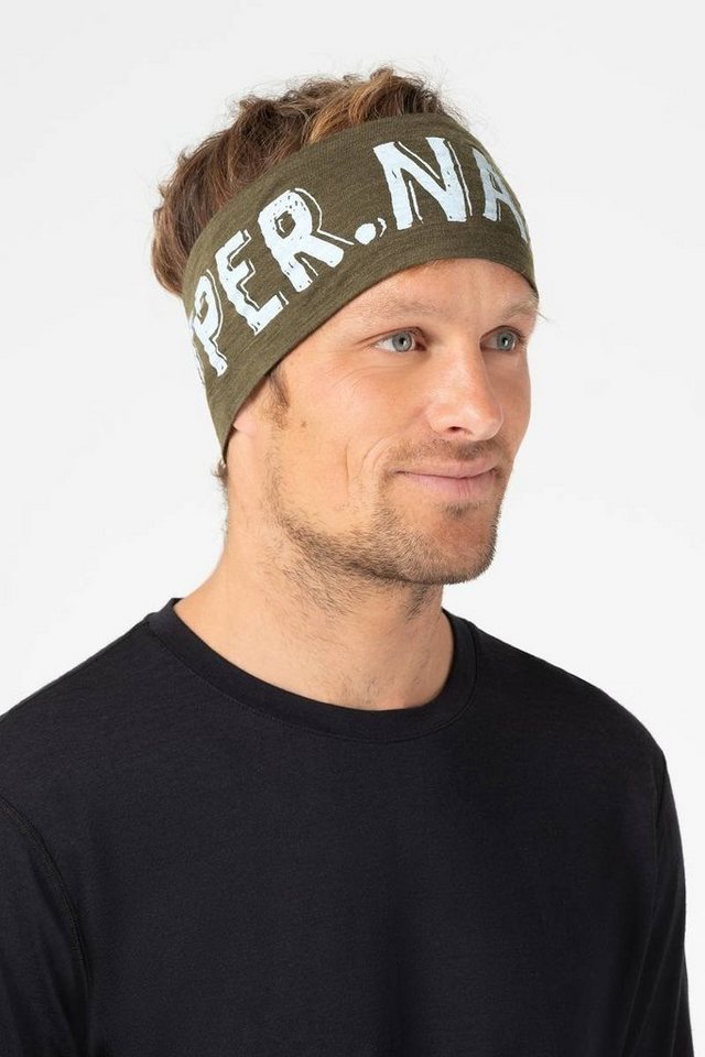 SUPER.NATURAL Stirnband Merino Stirnband CARTOONIST HEADBAND pflegeleichter Merino-Materialmix von SUPER.NATURAL