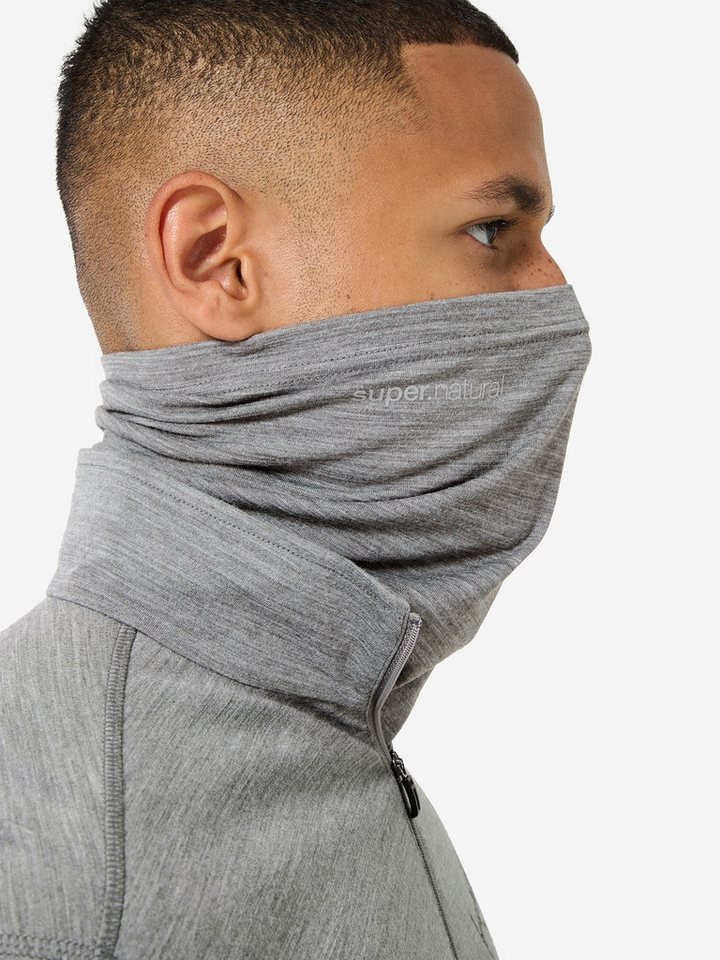 SUPER.NATURAL Strickschal Merino Multifunktionstuch WANDERLUST NECKWARMER, wärmender Merino-Materialmix von SUPER.NATURAL