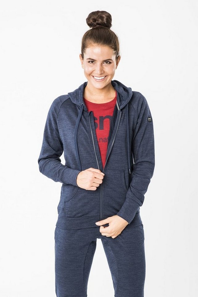 SUPER.NATURAL Sweatjacke Merino Hoodie W ESSENTIAL ZIP HOODIE optimaler Merino-Materialmix von SUPER.NATURAL