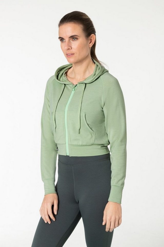 SUPER.NATURAL Sweatjacke Merino Hoodie W LIQUID FLOW HOODIE funktioneller Merino-Materialmix von SUPER.NATURAL