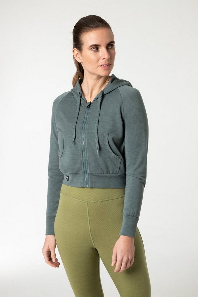 SUPER.NATURAL Sweatjacke Merino Hoodie W LIQUID FLOW HOODIE funktioneller Merino-Materialmix von SUPER.NATURAL