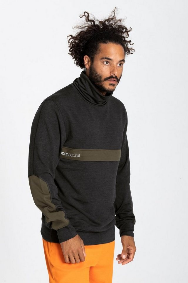 SUPER.NATURAL Sweatshirt Merino Pullover M ALPINE TURTLENECK angenehmer Merino-Materialmix von SUPER.NATURAL