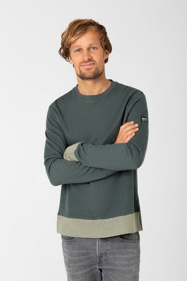 SUPER.NATURAL Sweatshirt Merino Pullover M RIFFLER CREWNECK bequemer Merino-Materialmix von SUPER.NATURAL