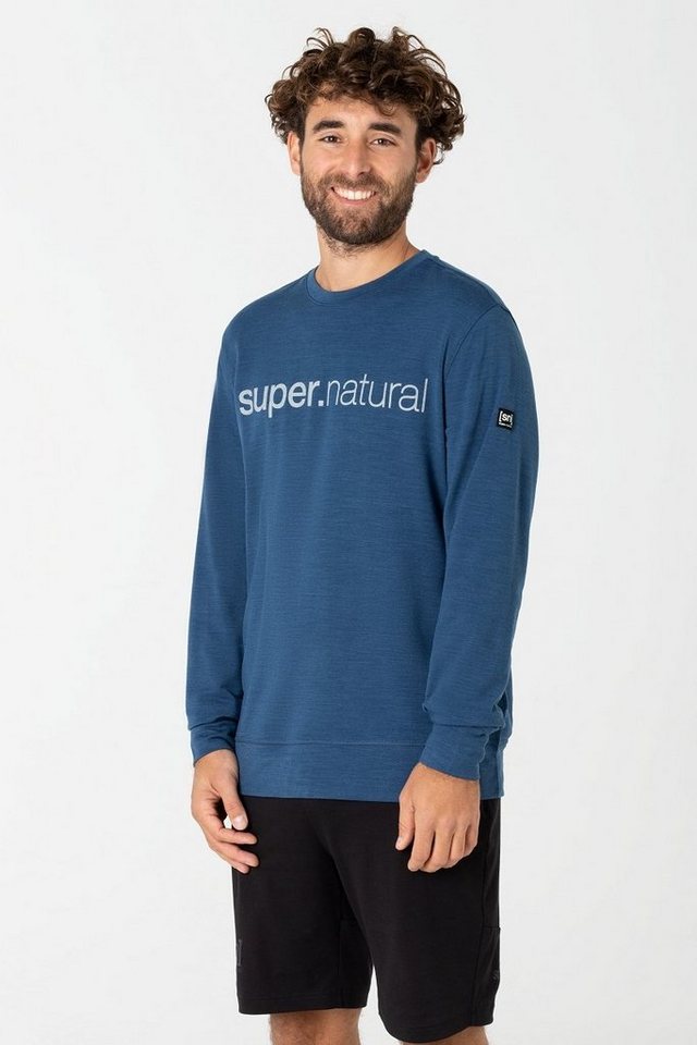 SUPER.NATURAL Sweatshirt Merino Sweatshirt M SIGNATURE CREW pflegeleichter Merino-Materialmix von SUPER.NATURAL