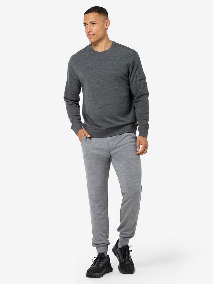 SUPER.NATURAL Sweatshirt für Herren, Merino M ALPINE BRUSH CREWNECK mit Winter-Motiv, atmungsaktiv von SUPER.NATURAL