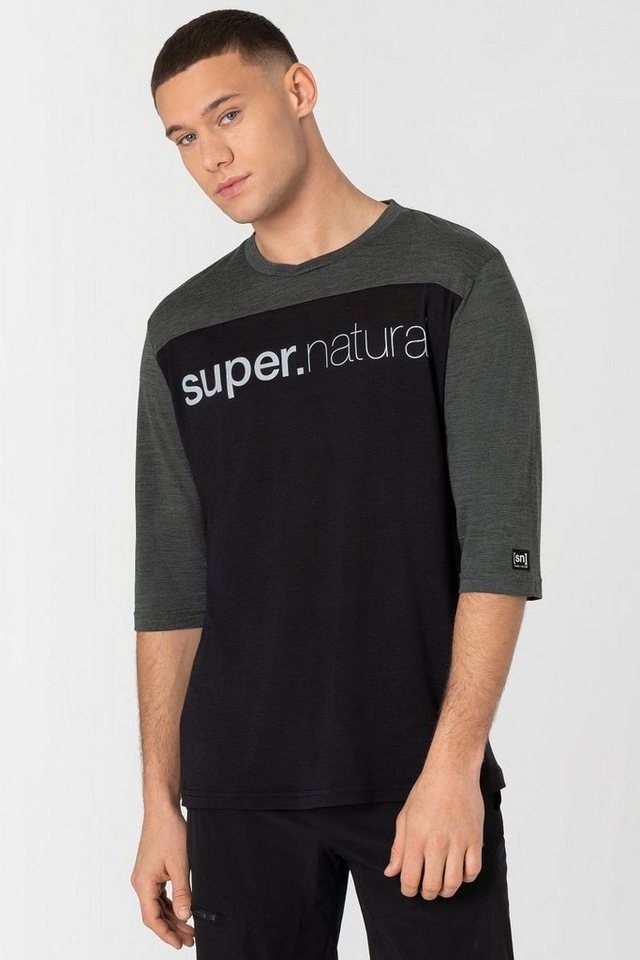 SUPER.NATURAL T-Shirt Merino T-Shirt CONTRAST 3/4 funktioneller Merino-Materialmix von SUPER.NATURAL