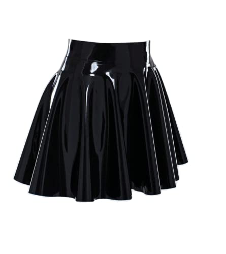 Handgemachter schwarzer Latex Minirock Sexy Gummi Sommer Mini Rock Dancewear Frauen Latex Gummi Kleider von SUPERCH