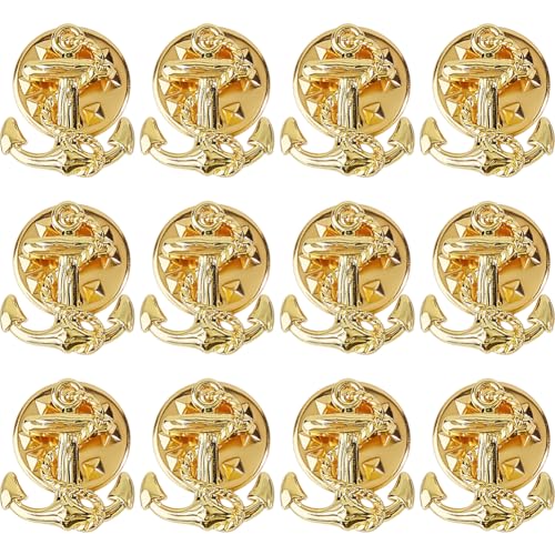 SUPERFINDINGS 12 Stück Anker Brosche Goldene Anker Anstecknadeln Dekorative Broschen Aus Legierung Segel Brosche Marine Motiv Anstecknadel Für Damen Und Herren Anzug Mantel Stoffjacke SUPERFINDINGS 12 Stück Anker Brosche Goldene Anker Anstecknadeln Dekorative Broschen Aus Legierung Segel Brosche Marine Motiv Anstecknadel Für Damen Und Herren Anzug Mantel Stoffjacke von SUPERFINDINGS