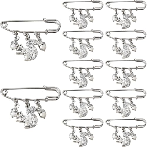 SUPERFINDINGS 12 Stück Eichhörnchen Brosche Süße Tierbroschen Metall Anstecknadel Pullover Schal Clips Silberne Sicherheitsnadeln Mit Eichhörnchen Und Tannenzapfen Anhänger SUPERFINDINGS 12 Stück Eichhörnchen Brosche Süße Tierbroschen Metall Anstecknadel Pullover Schal Clips Silberne Sicherheitsnadeln Mit Eichhörnchen Und Tannenzapfen Anhänger von SUPERFINDINGS