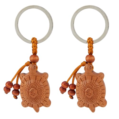 SUPERFINDINGS 2 STÜCK Schildkröten Schlüsselanhänger Feng Shui Schlüsselanhänger Glücksbringer Glücksbringer Niedliche Tiere Schlüsselanhänger Anhänger Dekor Für Autoschlüssel Tasche Geldbörse 9cm von SUPERFINDINGS