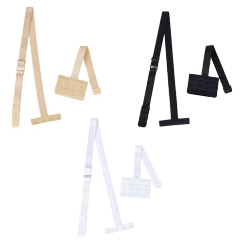 SUPERFINDINGS 3 Sets 3 Farben Damen BH Konverter Mit Niedrigem Rücken 1 Haken/4 Haken Rückenfreier BH Träger Konverter Verstellbare Rückenfreie BH Verlängerung Für Oberteile Mit Niedrigem Rücken von SUPERFINDINGS
