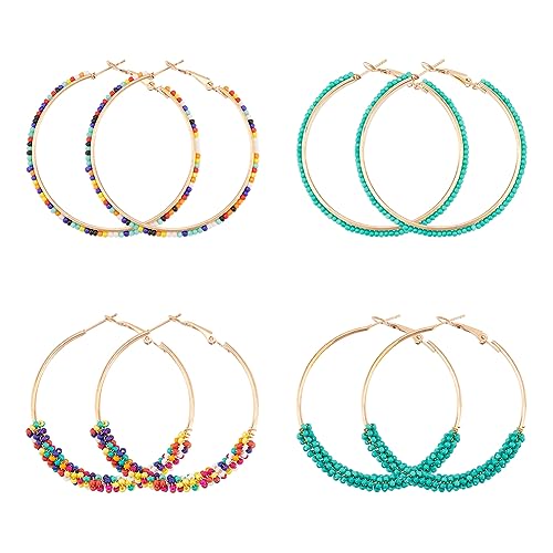 SUPERFINDINGS 4 Paar Bunte Perlen Ohrringe Frau Modische Perlen Ohrringe Bohemian Dangle Harz Runder Kreis Ohrringe Legierung Modische Perlen Creolen Party Schmuck SUPERFINDINGS 4 Paar Bunte Perlen Ohrringe Frau Modische Perlen Ohrringe Bohemian Dangle Harz Runder Kreis Ohrringe Legierung Modische Perlen Creolen Party Schmuck von SUPERFINDINGS
