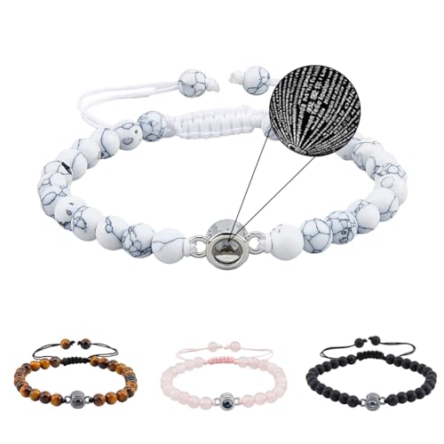 SUPERFINDINGS 4 Stück Perlenarmbänder Naturstein Armband I Love You Armbänder 100 Sprachen Projektionsarmbänder Verstellbare Passende Armbänder Valentinstagsgeschenke Für Paare Freundin SUPERFINDINGS 4 Stück Perlenarmbänder Naturstein Armband I Love You Armbänder 100 Sprachen Projektionsarmbänder Verstellbare Passende Armbänder Valentinstagsgeschenke Für Paare Freundin von SUPERFINDINGS
