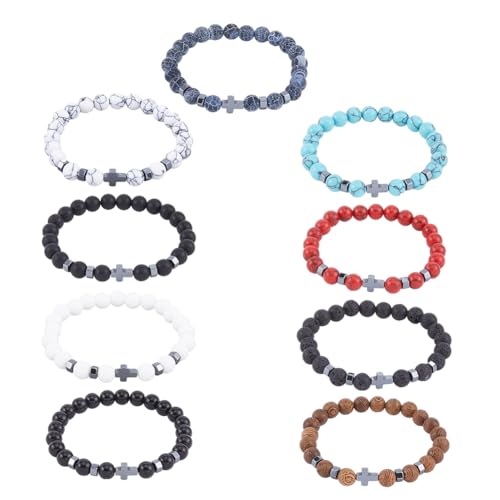 SUPERFINDINGS 9 Stück Kreuzperlen Armbänder Natürliche Perlen Stretch Armbänder Synthetische Hämatit Armbänder Elastischer Armreif Angst Stretch Armband Schmuck Für Damen Und Herren SUPERFINDINGS 9 Stück Kreuzperlen Armbänder Natürliche Perlen Stretch Armbänder Synthetische Hämatit Armbänder Elastischer Armreif Angst Stretch Armband Schmuck Für Damen Und Herren von SUPERFINDINGS