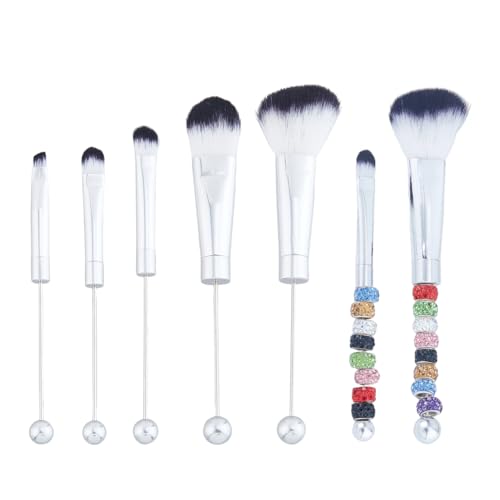 SUPERFINDINGS Make Up Pinsel Set Mit Perlen DIY Make Up Pinsel Inklusive 5 Stück Perlen Und 48 Stück Strass Perlen Für Frauen Erwachsene Schwester Make Up Pinsel Mit Perlen von SUPERFINDINGS