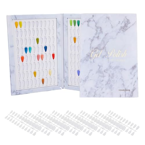SUPERFINDINGS Nagelfarben Display Buch mit 192 Stück Nagelspitzen Nagellack Display Board Nagelfarben Chart Display Buch Nagellack Muster Buch mit Ersatzspitzen Salon Tools von SUPERFINDINGS