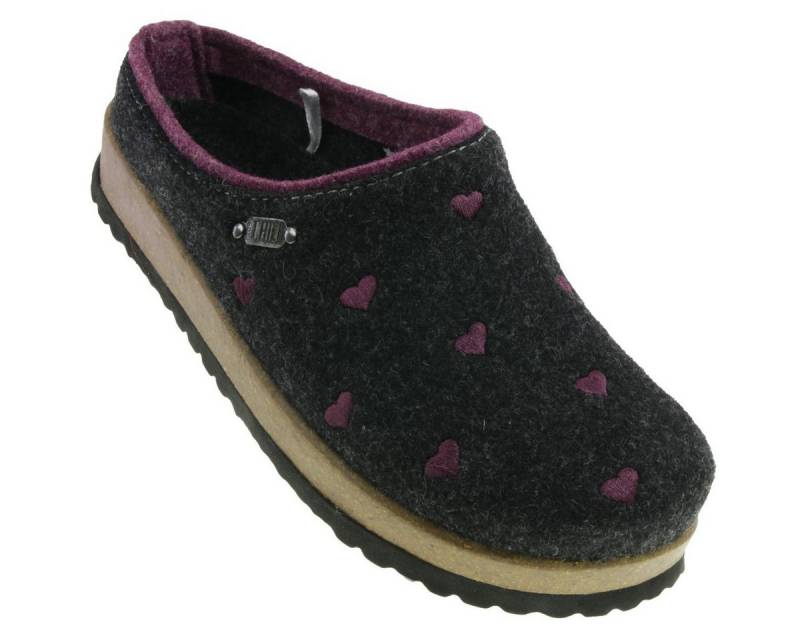 SUPERSOFT Supersoft Damen Hausschuh Filz Herzchen dunkelgrau EUR 38 Hausschuh von SUPERSOFT