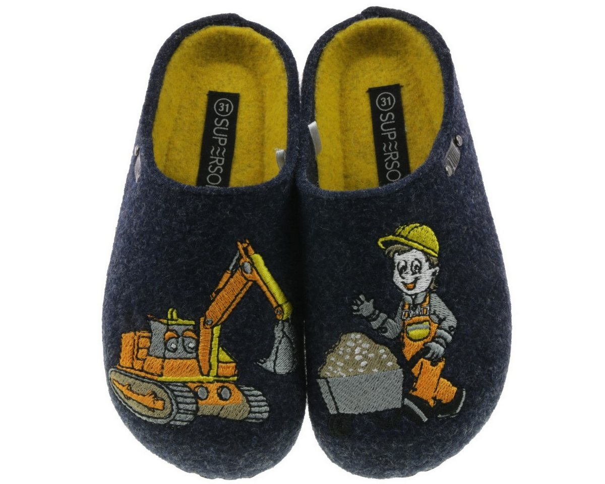 SUPERSOFT Supersoft Kinder Hausschuh Bagger Hausschuh von SUPERSOFT
