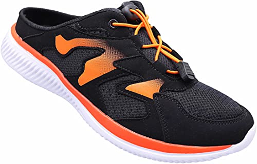 Damen Herren Sabots Schuhe Sandalette Pantoletten Slipper Gr.36-46 Art.Nr.8500 (schwarz-orange, Numeric_39) von SUPERUN