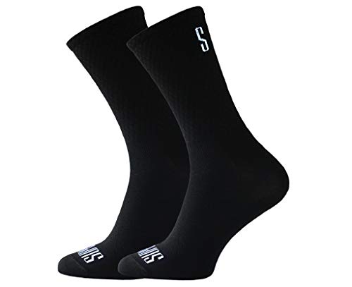 Support Herren-Fahrradsocken, atmungsaktive Technologie, rutschfeste Faser, unisex, einfarbig, Zubehör für Radfahren, Wandern, Klettern, Black's 36-38 EU von Support