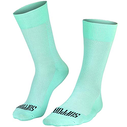 SUPPORT Superleichte Fahrradsocken für Herren, atmungsaktive Technologie, rutschfeste Faser, Unisex, Zubehör für Radfahrer, Wandern, Klettern, Radfahren, Reiten., azurblau, 3-5 von Support