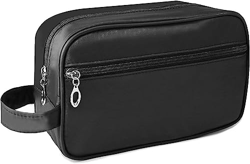 Kulturbeutel für Männer & Frauen Reise Waschtasche Rasurtasche Wasserdicht Badezimmer Gym Make Up Tasche, Schwarz , Kulturbeutel von SUPSOO