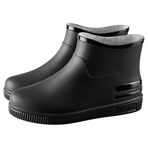 Damen Regenstiefel Wasserdicht rutschfest, Gummistiefel mit Elastische Einsätze, Gartenschuh Funktional Lässig, Stiefelette mit Profilsohle für Hundespaziergang von SUPTTING
