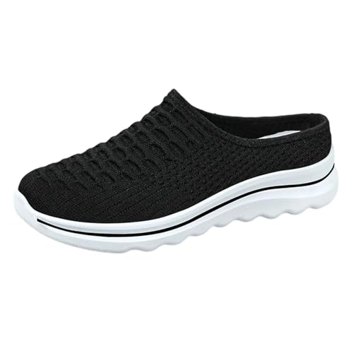 Damen Slip-On Schuhe Mesh Strick Obermaterial Leichte Slipper Bequem Freizeitschuhe rutschfeste Gummisohle Weiche Einlegesohle Walkingschuhe Hausschuhe für Frauen Freizeit Büro Reisen von SUPTTING