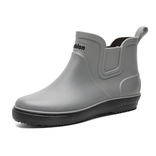 Funktional Lässig Unisex Gummistiefelette Wasserdicht rutschfest Schuh Elastikeinsatz Schlupfform Chelsea-Boot Profilsohle Zugschlaufe Gartenschuh für Gartenarbeit von SUPTTING