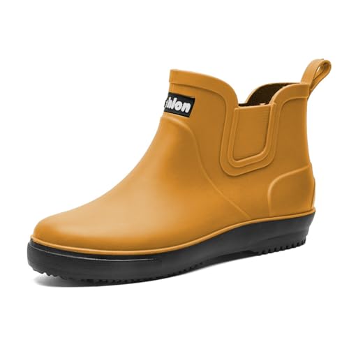 Funktional Lässig Unisex Gummistiefelette Wasserdicht rutschfest Schuh Elastikeinsatz Schlupfform Chelsea-Boot Profilsohle Zugschlaufe Gartenschuh für Gartenarbeit von SUPTTING