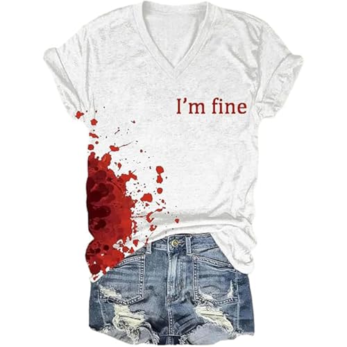 Halloween Blut Kostüm Damen Problem Gelöst Shirt Hässliche Tshirts Blutiges Die Verkleidung Schaurig Kostüm Angst Blutspritzer von SUPTTING
