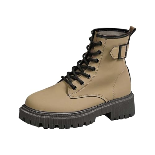 Herbst Damen Stiefelette Modern Bequem Schuh Plateausohle Schnürung Ankle Boot Utility Streetwear Kontrastnähte Fersenlasche Schnürboot für Stadtbummel Herbst Damen Stiefelette Modern Bequem Schuh Plateausohle Schnürung Ankle Boot Utility Streetwear Kontrastnähte Fersenlasche Schnürboot für Stadtbummel von SUPTTING