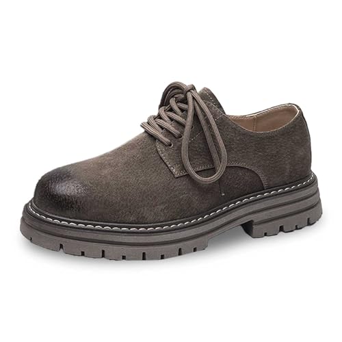 Herren Arbeitsstiefel Robust Bequem Stiefel Schnürung Rutschfeste Sohle Schnürstiefel Vintage Outdoor Leder-Optik Profilsohle Wanderstiefel für Wandern von SUPTTING