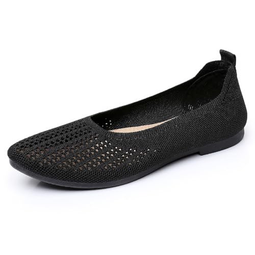 SUPTTING Atmungsaktiv Leicht Damen Slipper Boho Lässig, Webschuh Flacher Absatz Runde Spitze Espadrilles Gewebtes Obermaterial Bastsohle Loafer Freizeitschuh für Stadtbummel Sommerurlaub von SUPTTING
