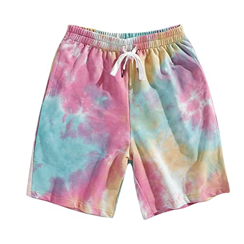 SUPTTING Badehose Herren, Sporthose Herren Strandhosen Für Herren Herren Sommer Gradient Batik-Sportshorts Lässige Strandpaarhosen von SUPTTING