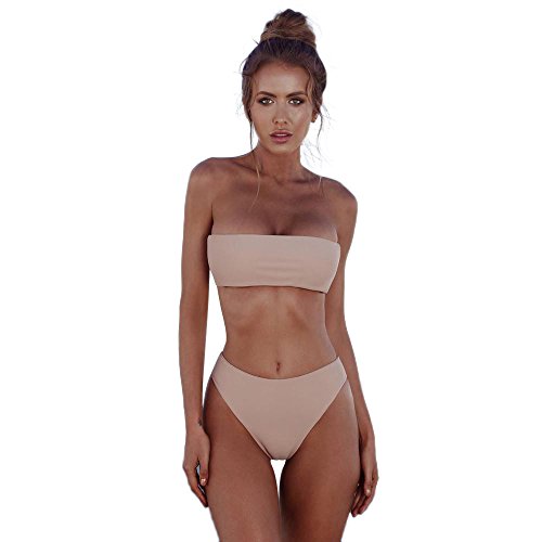 SUPTTING Bademode Für Frauen Bikinis Frauen 2023 Trägerlos Trägerlos DREI Punkt Reducer Push Up Bikini Set Getrennt Frühling Und Sommer Neu Bequem, Weich Und Dehnbar von SUPTTING