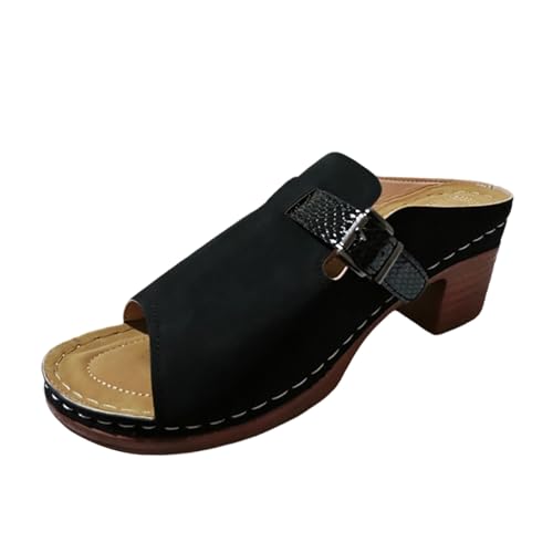 SUPTTING Bequem Elegant Damen Pantolette Lässig Klassisch, Keilsandalette Kleiner Keilabsatz Offene Spitze Slipper Schnallen-Detail Sommerschuh Bequemschuh für Alltag Gartenparty SUPTTING Bequem Elegant Damen Pantolette Lässig Klassisch, Keilsandalette Kleiner Keilabsatz Offene Spitze Slipper Schnallen-Detail Sommerschuh Bequemschuh für Alltag Gartenparty von SUPTTING