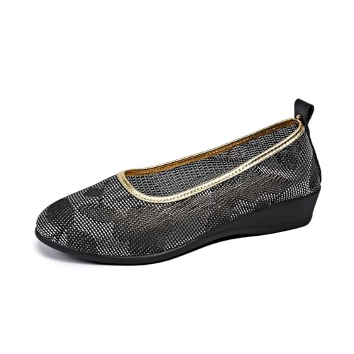 SUPTTING Damen Ballerinas Flache Schuhe Glitzer Goldrand Bequeme Slipper Loafer Slip-On Freizeitschuhe Weiche Sohle Leichte Halbschuhe Elegant Büroschuhe Abendschuhe Partyschuhe Festliche Schuhe SUPTTING Damen Ballerinas Flache Schuhe Glitzer Goldrand Bequeme Slipper Loafer Slip-On Freizeitschuhe Weiche Sohle Leichte Halbschuhe Elegant Büroschuhe Abendschuhe Partyschuhe Festliche Schuhe von SUPTTING