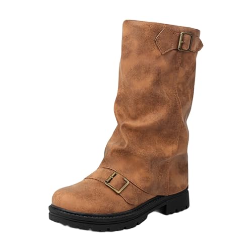 SUPTTING Damen Bikerstiefel Robust Rockig Stiefel Blockabsatz Schnallen Stiefelette Biker Lässig Riemen Used-Look Motorradstiefel Herbst für Konzert SUPTTING Damen Bikerstiefel Robust Rockig Stiefel Blockabsatz Schnallen Stiefelette Biker Lässig Riemen Used-Look Motorradstiefel Herbst für Konzert von SUPTTING
