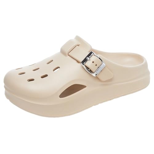 SUPTTING Damen Clogs Perforiert Metallschnalle Plateausohle Rutschfeste Gummisohle Leicht Bequem Freizeitschuhe Gartenschuhe Strandschuhe Weich Sommerschuhe für Frauen Strand Freizeit SUPTTING Damen Clogs Perforiert Metallschnalle Plateausohle Rutschfeste Gummisohle Leicht Bequem Freizeitschuhe Gartenschuhe Strandschuhe Weich Sommerschuhe für Frauen Strand Freizeit von SUPTTING