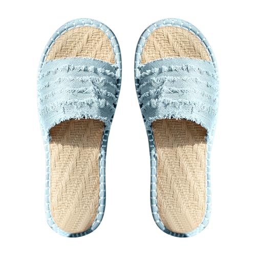 SUPTTING Damen Espadrille Pantoffeln Leinen Sohle Hausschuhe Fransen Streifen Flache Sandalen Schlappen Atmungsaktive Strandschuhe Rutschfeste Freizeitschuhe Handgefertigte Pantoletten SUPTTING Damen Espadrille Pantoffeln Leinen Sohle Hausschuhe Fransen Streifen Flache Sandalen Schlappen Atmungsaktive Strandschuhe Rutschfeste Freizeitschuhe Handgefertigte Pantoletten von SUPTTING