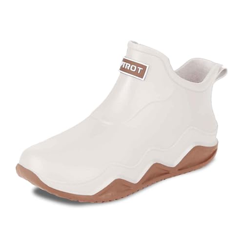 SUPTTING Damen Gummistiefel Kurz Wasserdicht Regenstiefel Gartenschuhe Leicht Chelsea Boots rutschfest Schlupfstiefel Outdoor Arbeitsstiefel Freizeit Regenschuhe Bequem Stiefeletten von SUPTTING