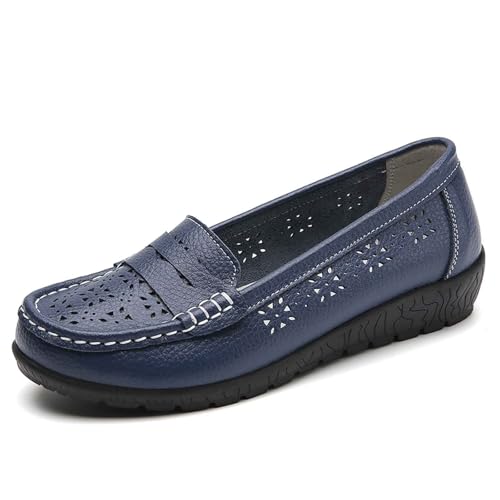 SUPTTING Damen Mokassins Leder Loafers Atmungsaktiv Durchbrochenes Muster Flache Schuhe Weiche Sohle Bequeme Slipper Freizeitschuhe Leichte Fahren Schuhe Slip-On Halbschuhe für Alltag Büro SUPTTING Damen Mokassins Leder Loafers Atmungsaktiv Durchbrochenes Muster Flache Schuhe Weiche Sohle Bequeme Slipper Freizeitschuhe Leichte Fahren Schuhe Slip-On Halbschuhe für Alltag Büro von SUPTTING